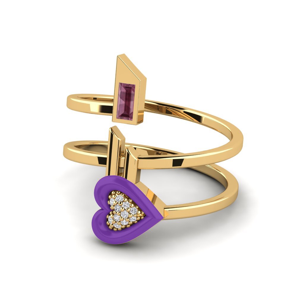 Granate Rhodolite Anillo Estetico
