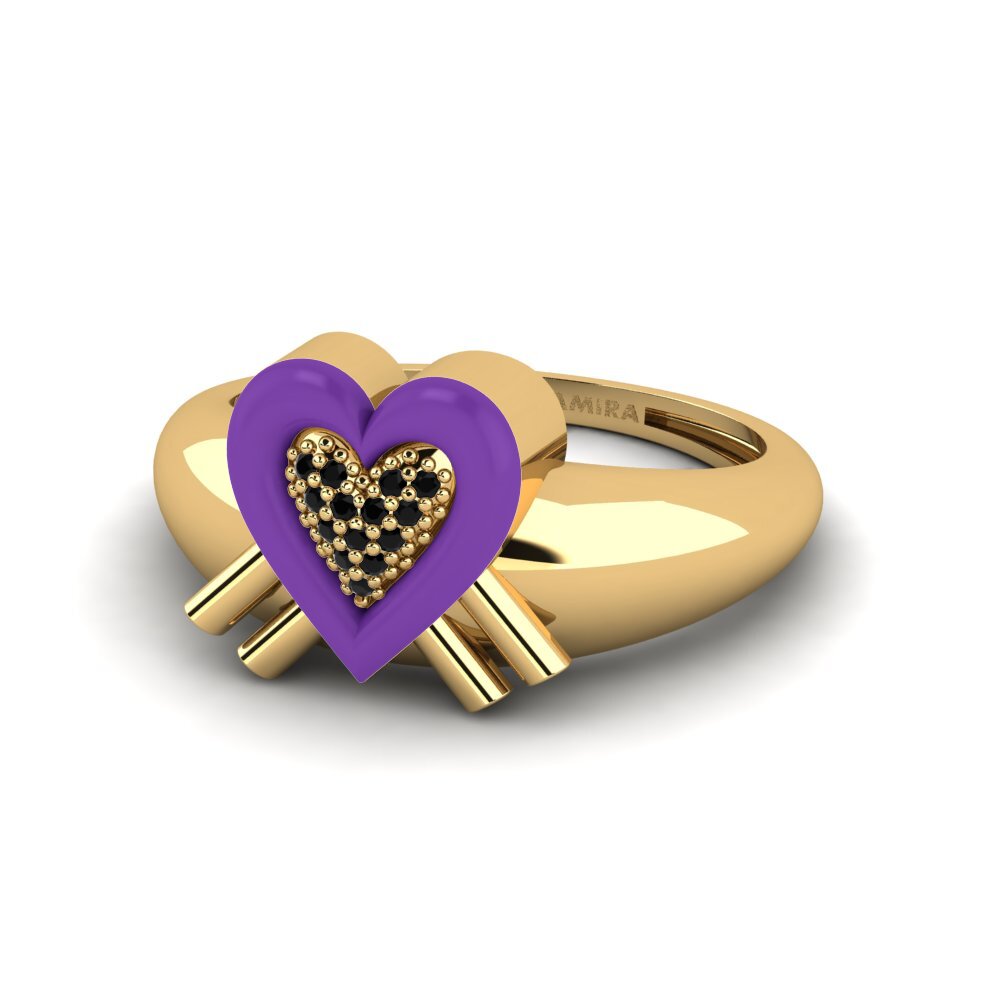 Zafiro negro Anillo Extragrande