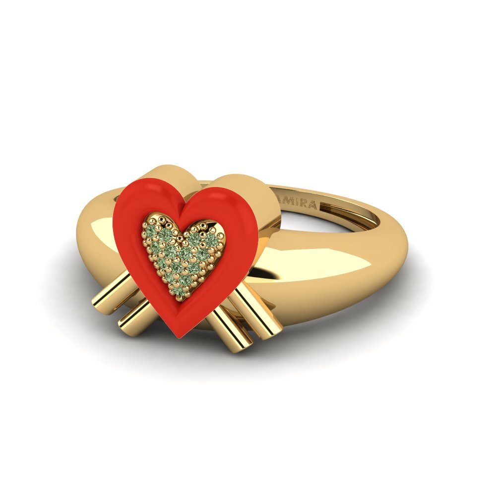 Grüner Diamant Ring Extragrande