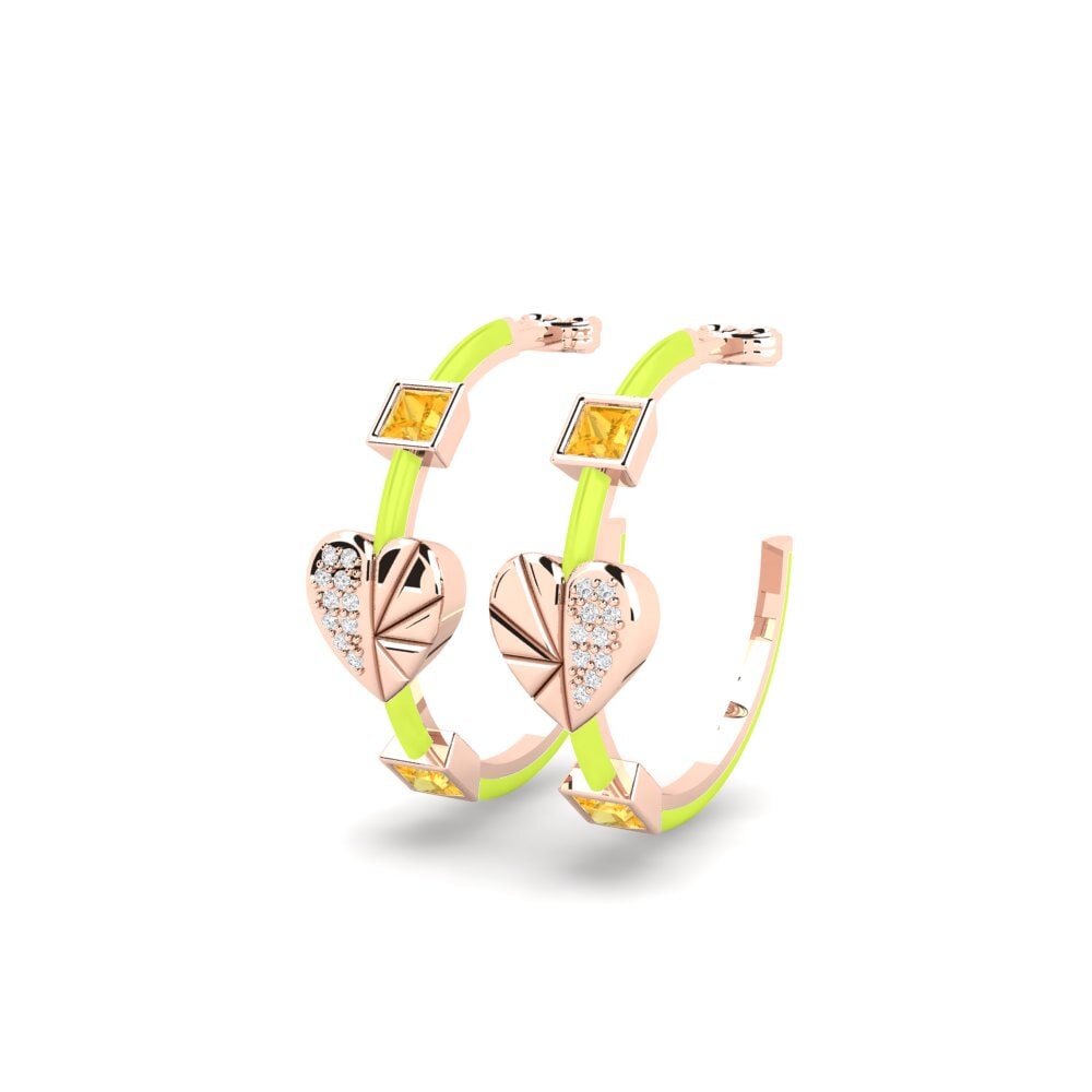 18k Oro Rosa Pendiente de mujer Fallove