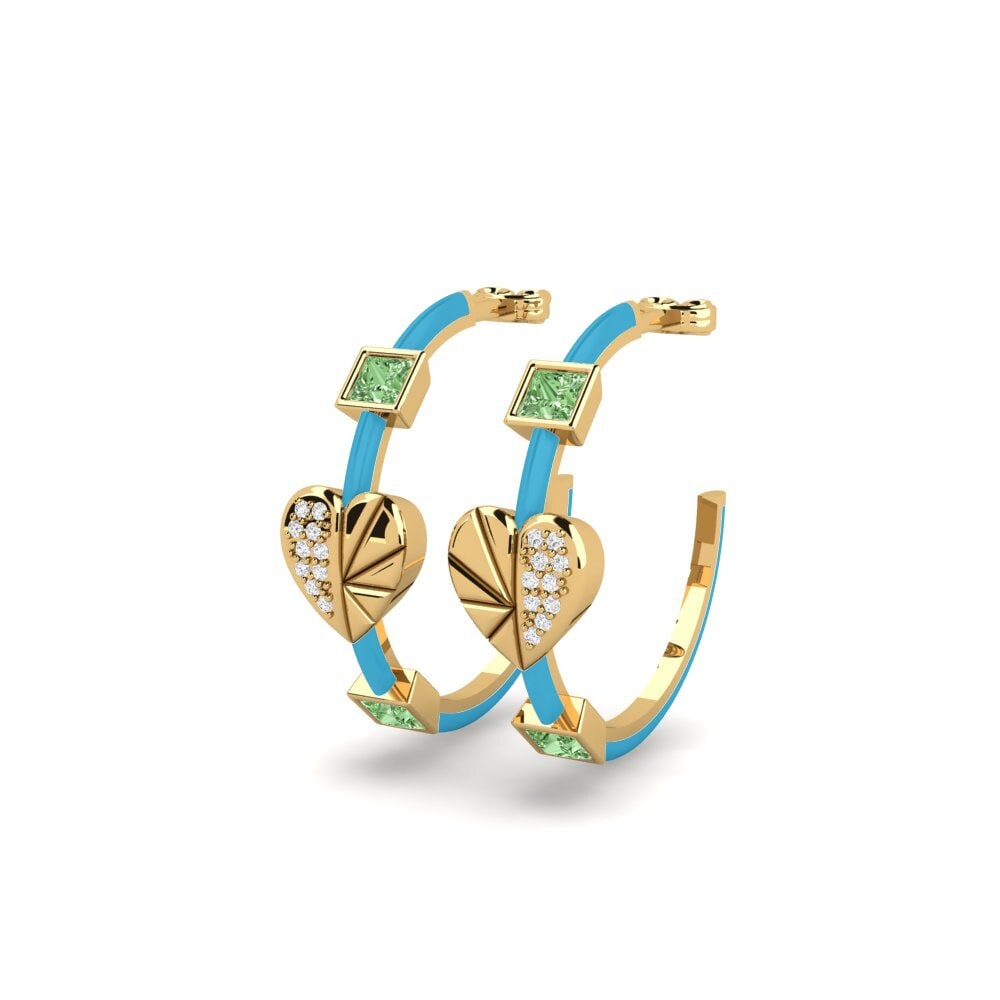 Green Diamond Women's Earring Fallove