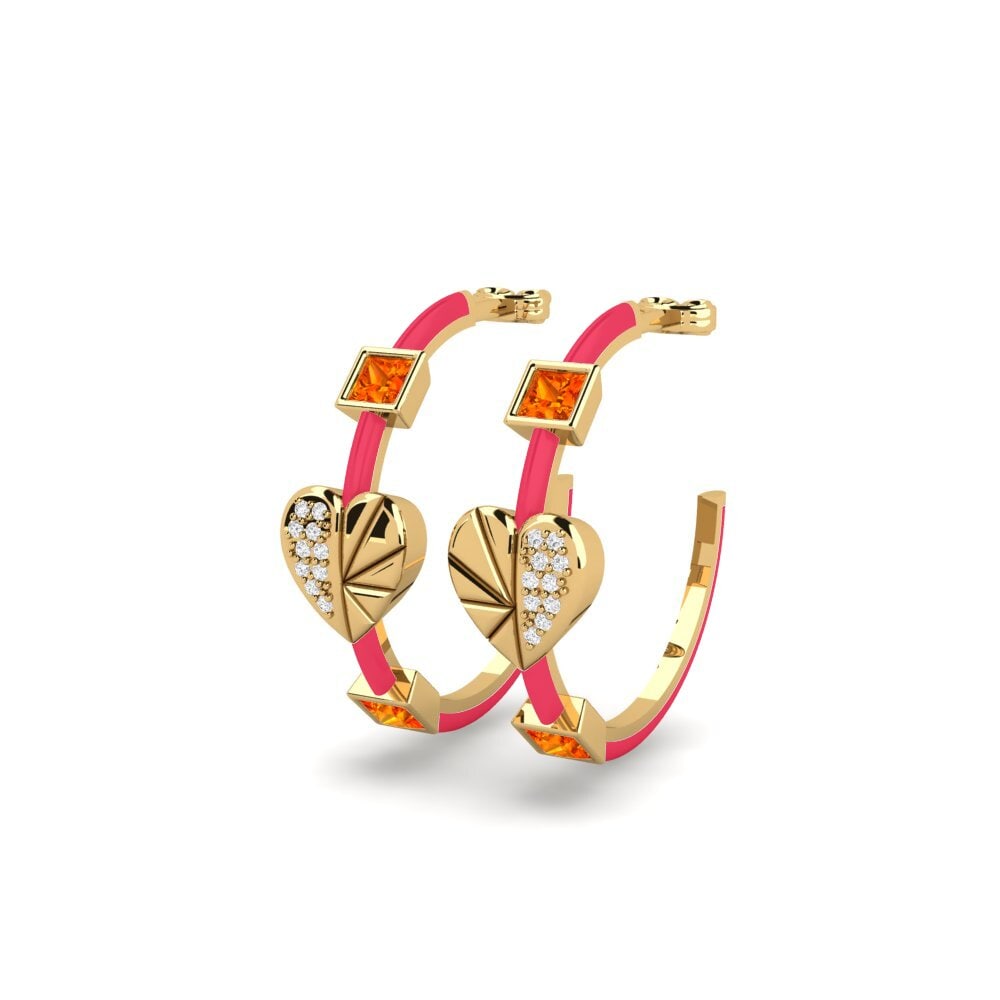 Orange Sapphire Women's Earring Fallove