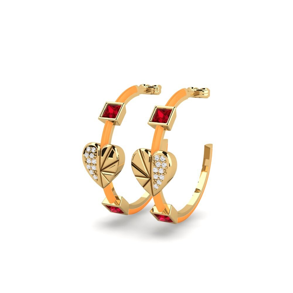 Red Zirconia Women's Earring Fallove