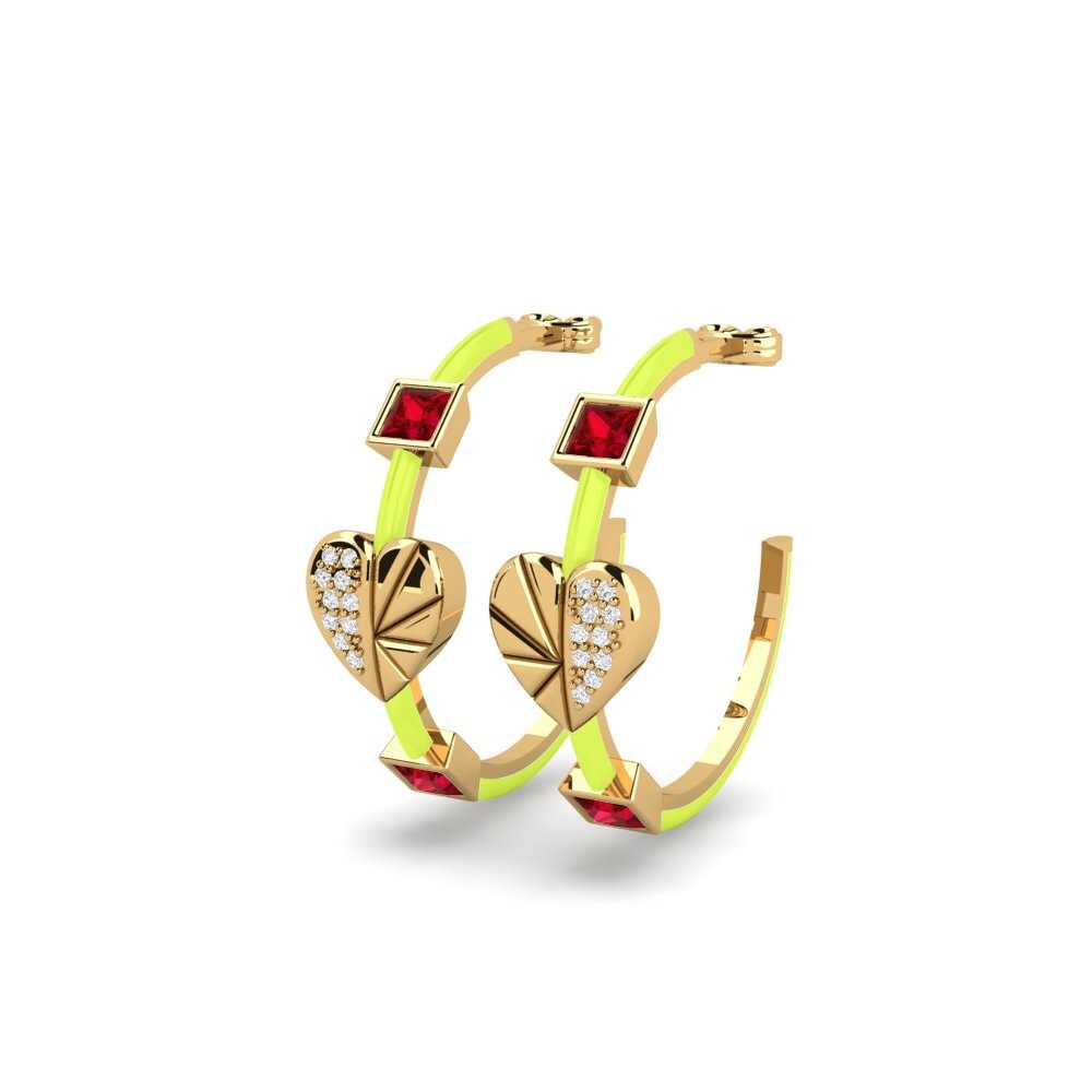 Red Zirconia Women's Earring Fallove