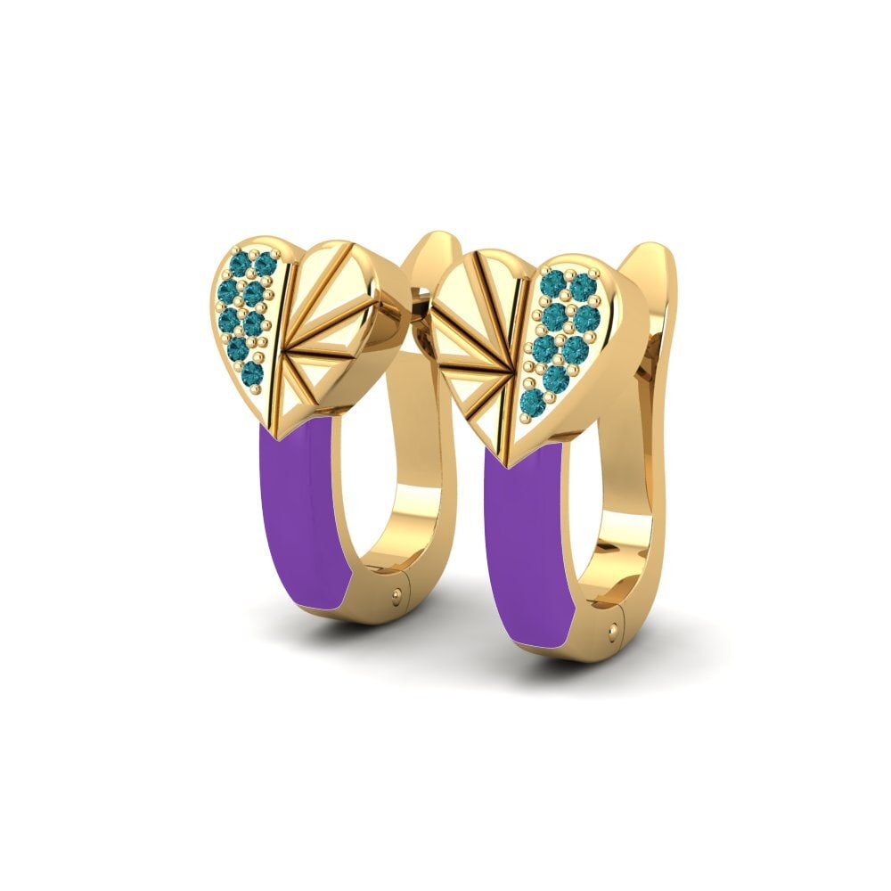 Diamante Azul Pendiente de mujer Goldenrod