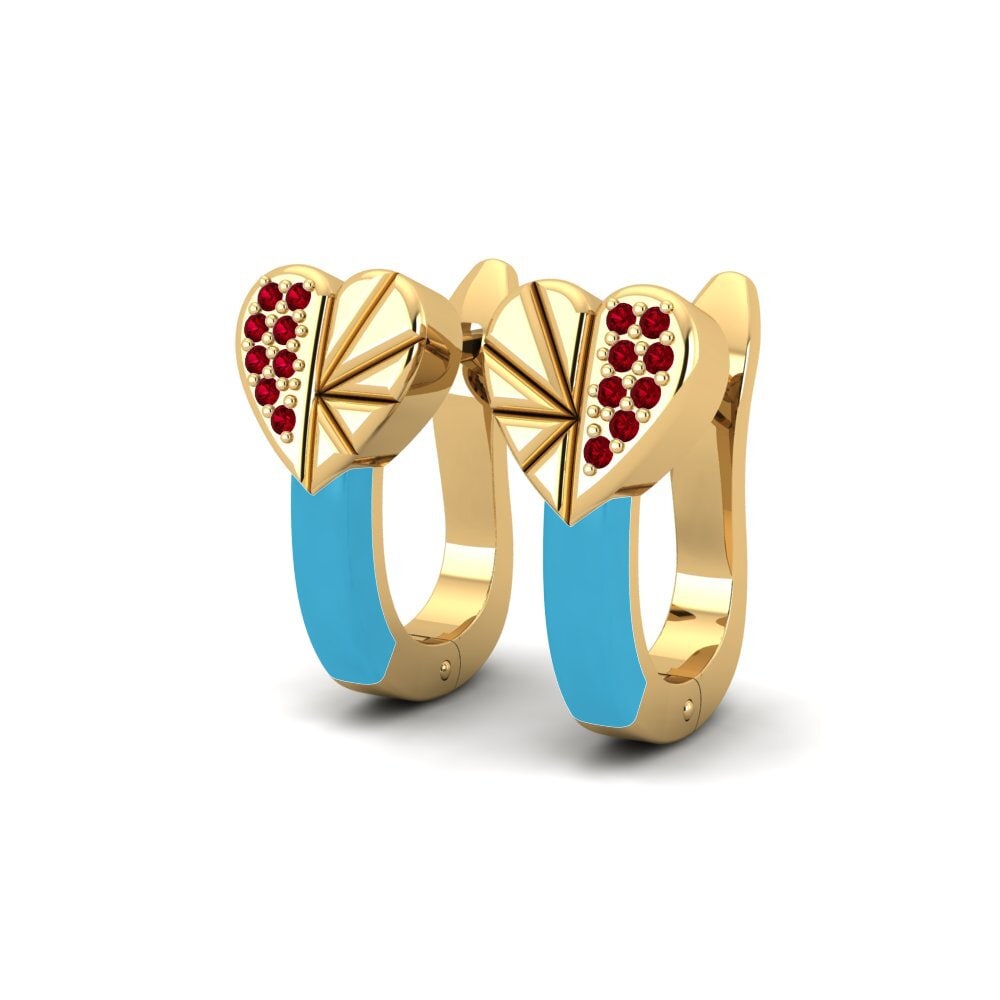Red Zirconia Women's Earring Goldenrod