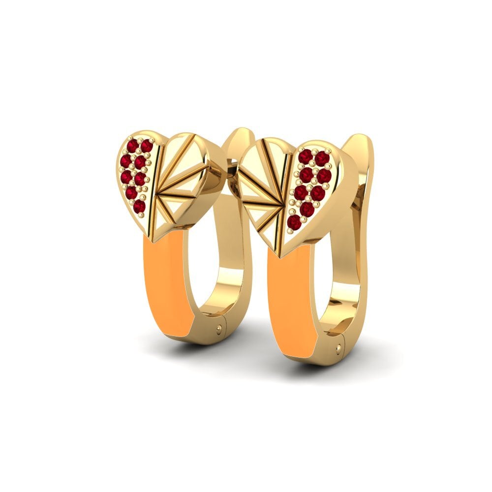 Red Zirconia Women's Earring Goldenrod