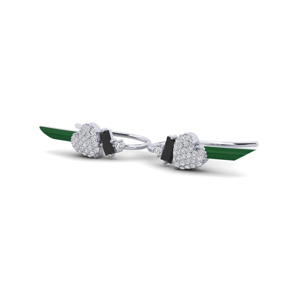 Argento 925 Diamante Nero Orecchino da donna Hoffnung A