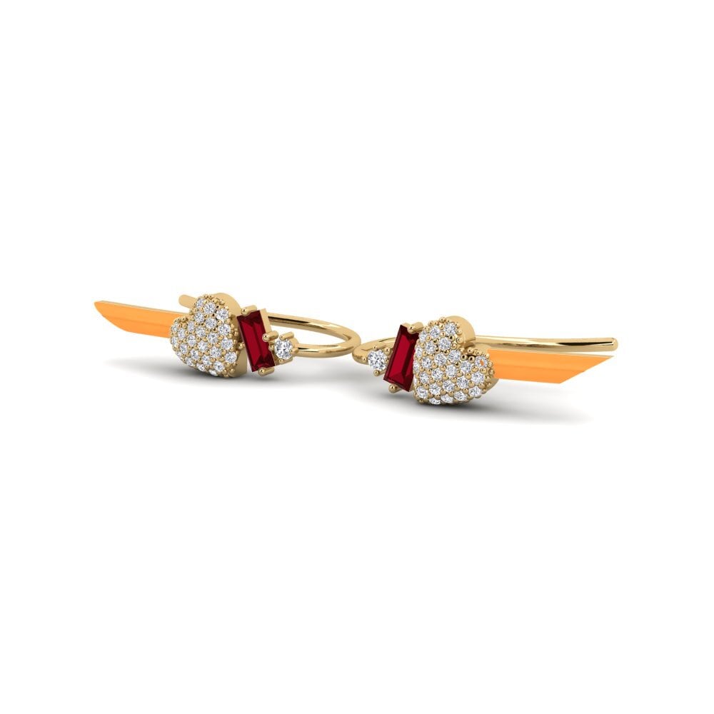 Red Zirconia Women's Earring Hoffnung A