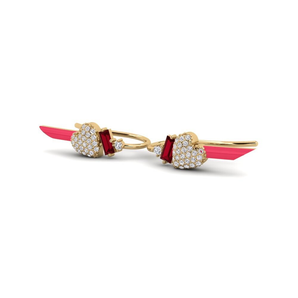 Red Zirconia Women's Earring Hoffnung A