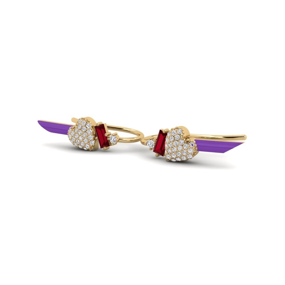 Red Zirconia Women's Earring Hoffnung A