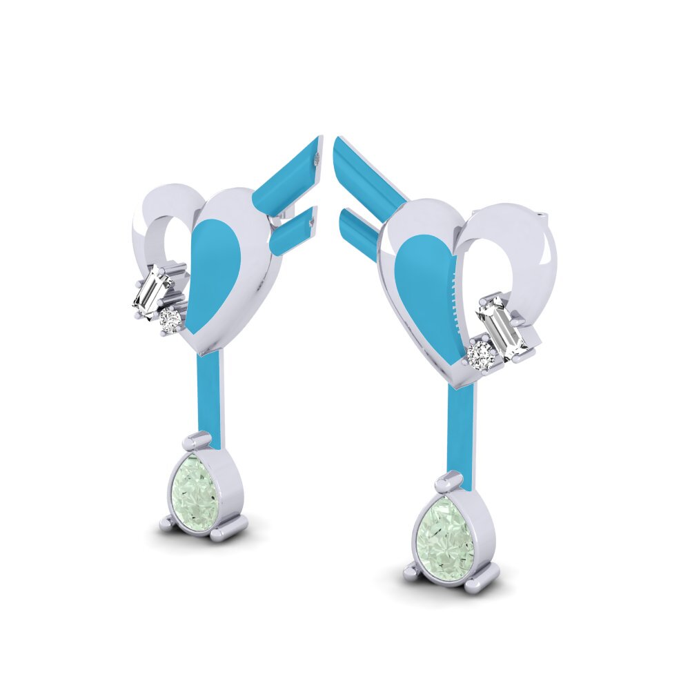 Grüner Amethyst Damen ohrring Hoffnung B