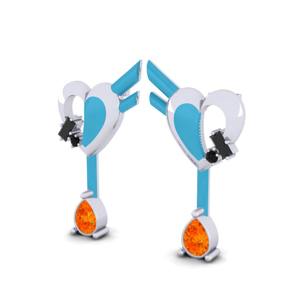 Orange Sapphire Women's Earring Hoffnung B