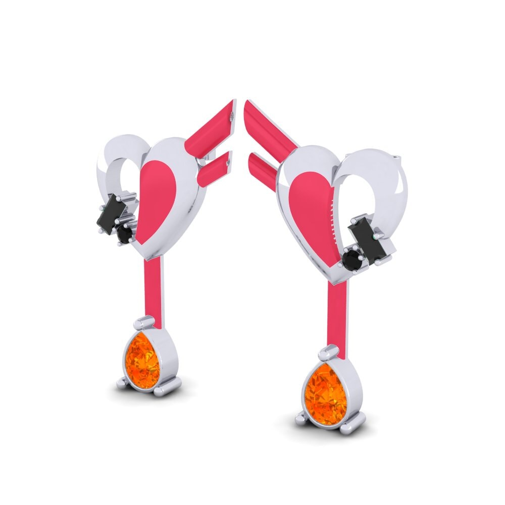 Orange Sapphire Women's Earring Hoffnung B