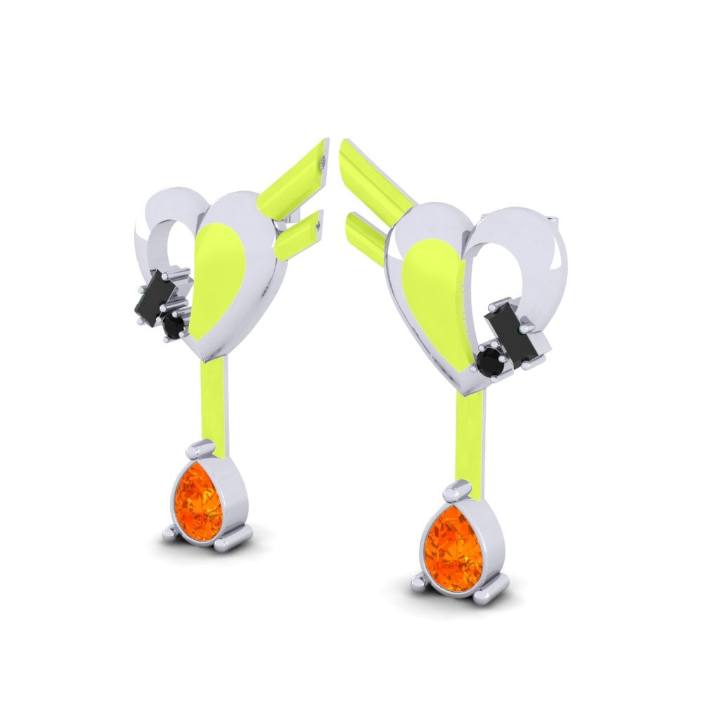 Orange Sapphire Women's Earring Hoffnung B