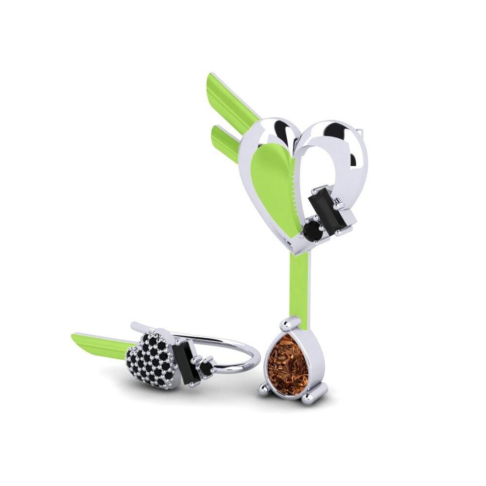 Diamante Marrón Pendiente de mujer Hoffnung Set