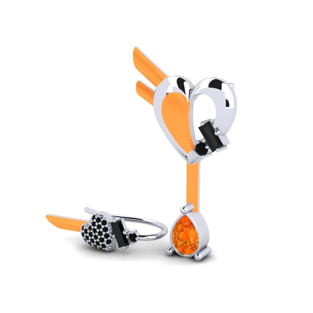 Orange Sapphire Women's Earring Hoffnung Set