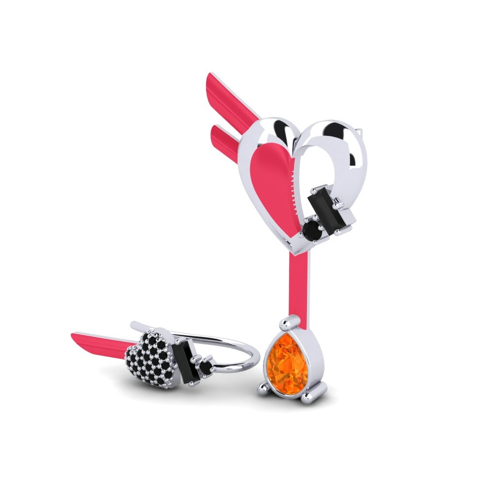 Orange Sapphire Women's Earring Hoffnung Set
