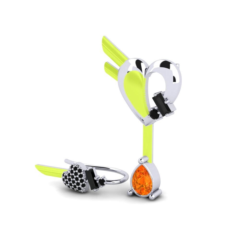 Orange Sapphire Women's Earring Hoffnung Set