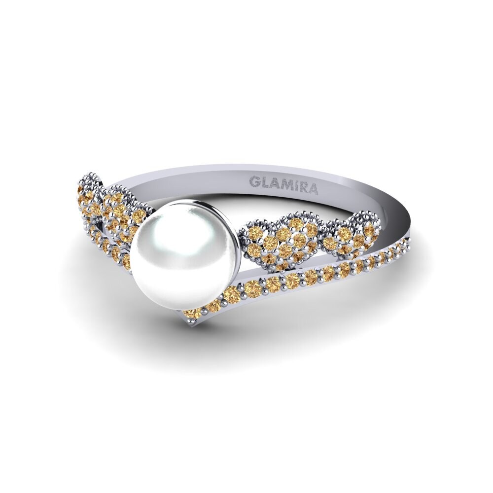 950 Platinum Brown Diamond Ring Huachai