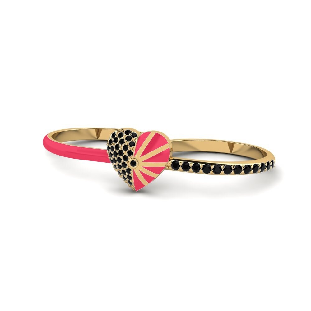 Schwarzer Onyx Ring Lavender