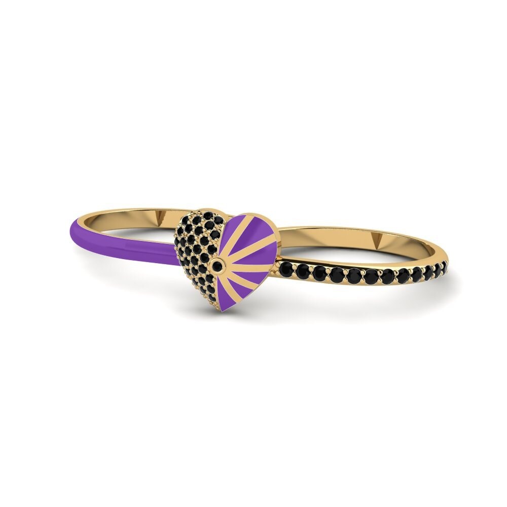 Zafiro negro Anillo Lavender