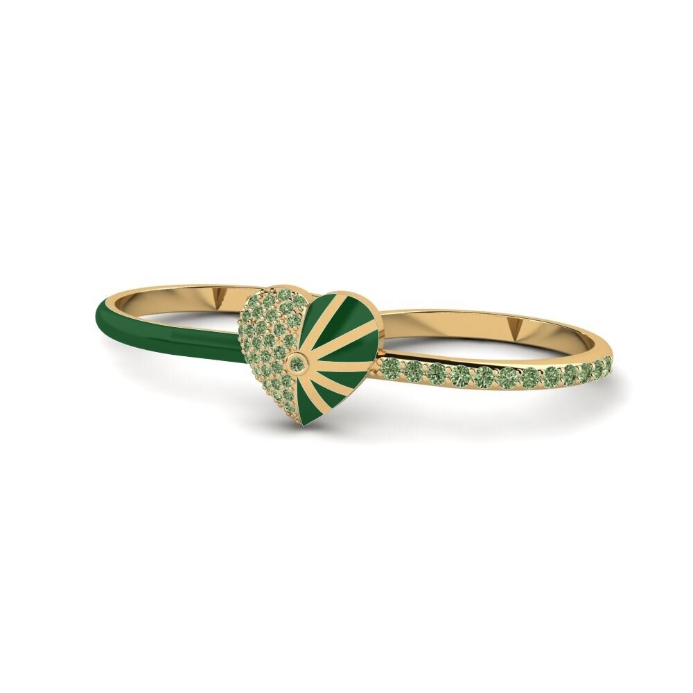 Green Diamond Ring Lavender