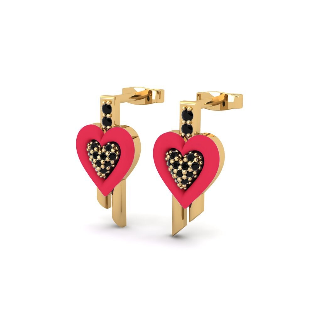 Schwarzer Saphir Damen ohrring Liebe