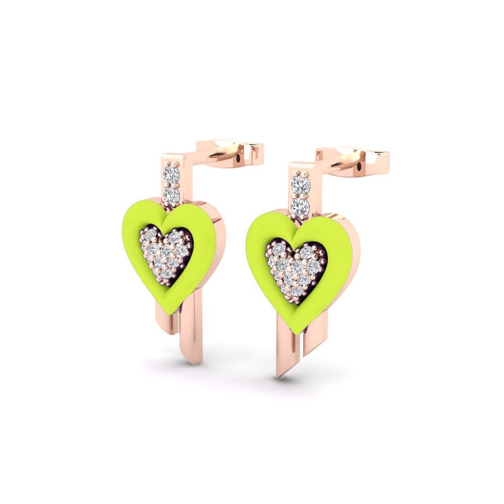 18k Oro Rosa Pendiente de mujer Liebe