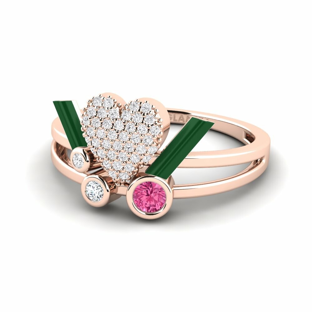 Bagues Tourmaline Rose Cœur