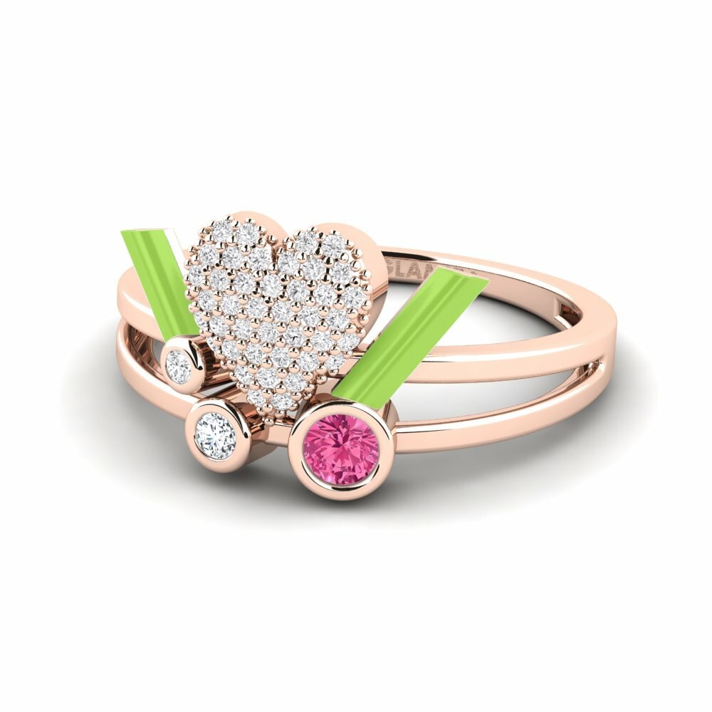 Bagues Tourmaline Rose Cœur