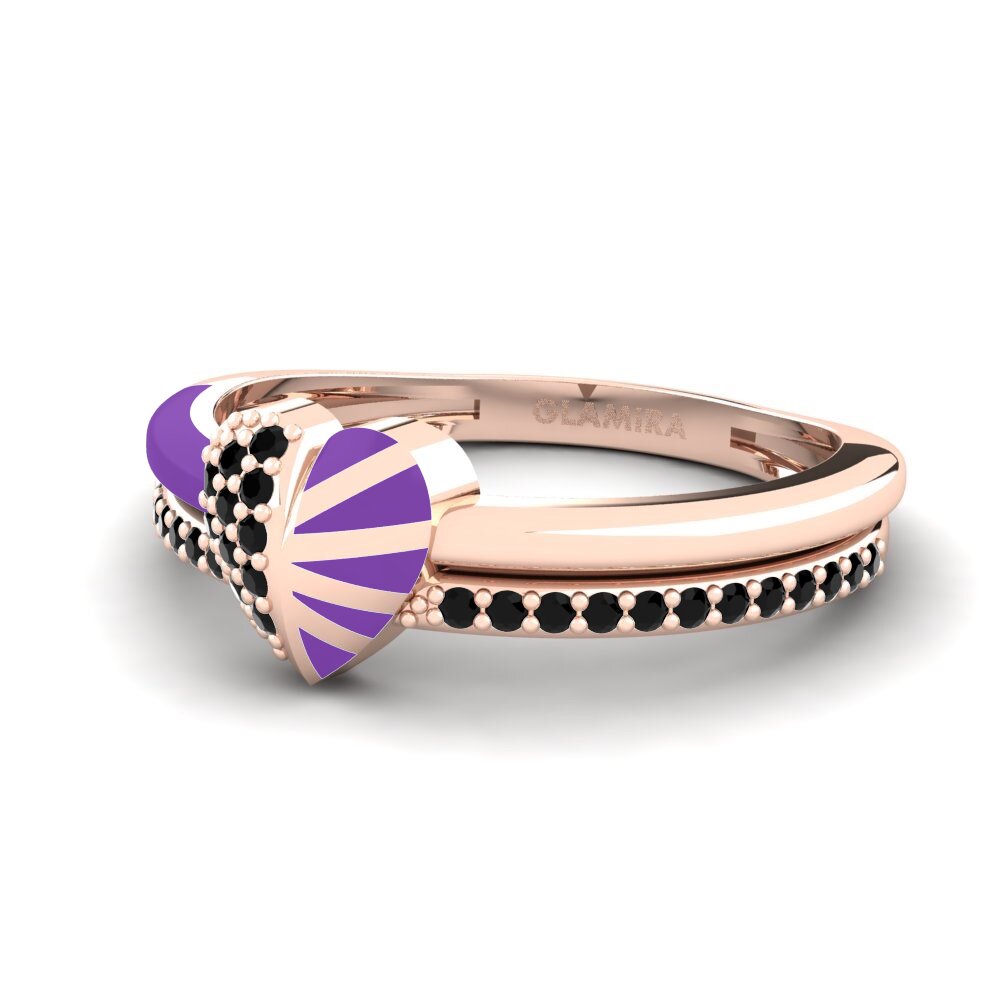 Zafiro negro Anillo Lovestory