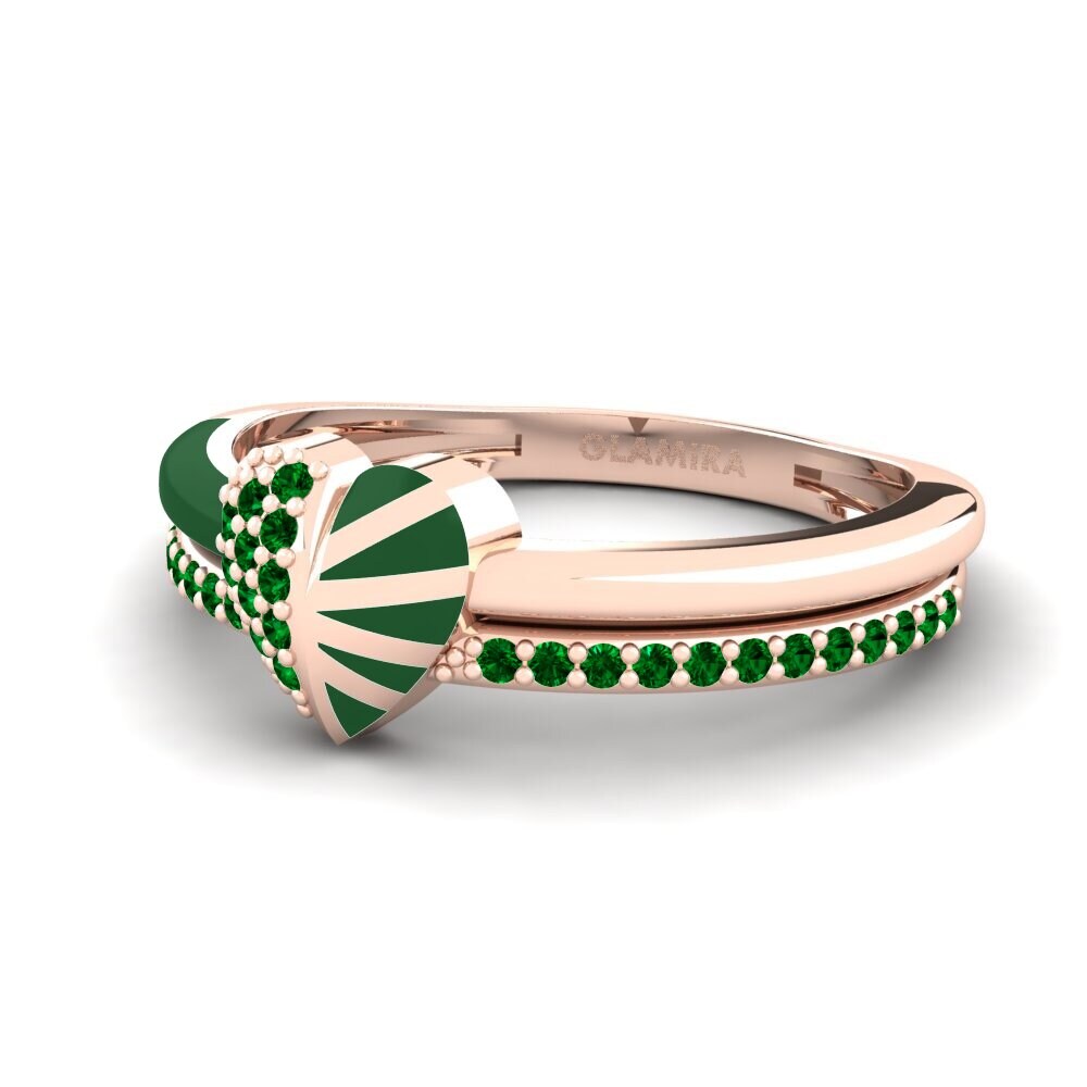 Zircone Verde Anello Lovestory