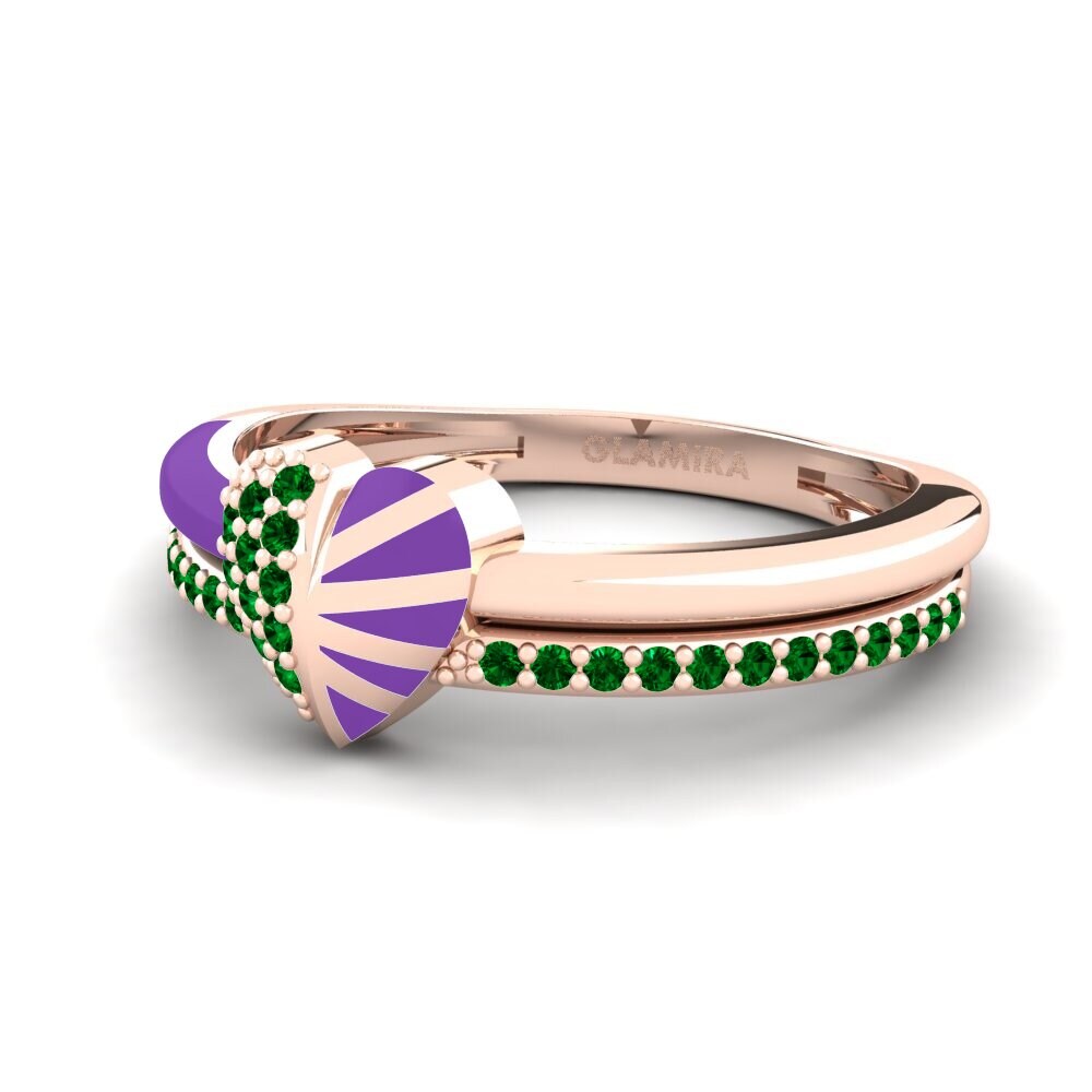 Grüner Zirkonia Ring Lovestory