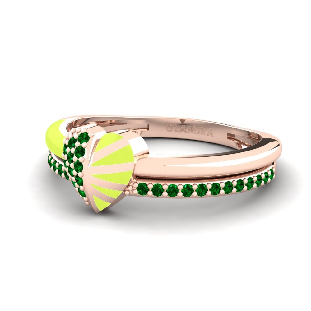 Grüner Zirkonia Ring Lovestory