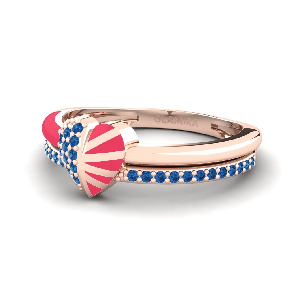 Dunkelblauer Zirkonia Ring Lovestory