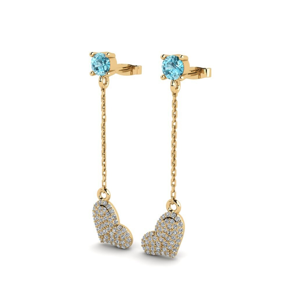 Zircon Bleu Boucle d'oreille femme Maxabbat - B