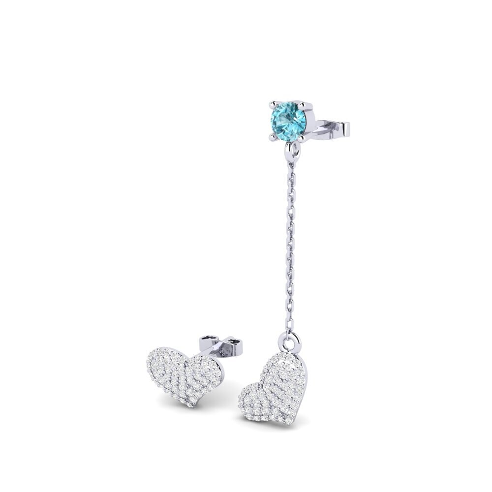 Blauer Zirkon Damen ohrring Maxabbat Set