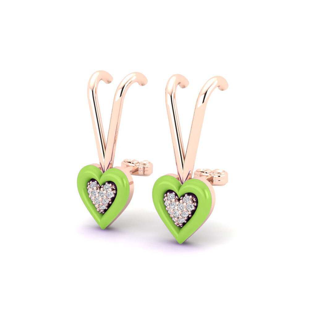18k Oro Rosa Pendiente de mujer Minnek