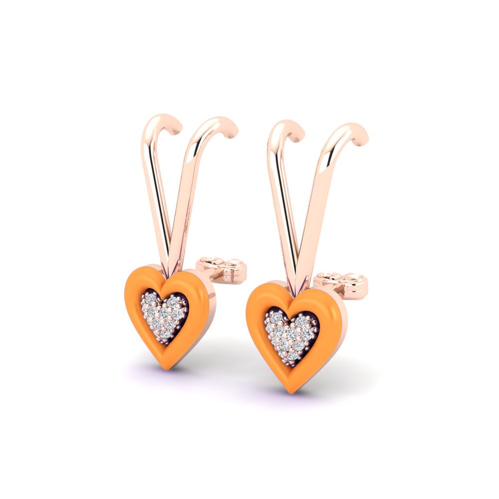 18k Oro Rosa Pendiente de mujer Minnek