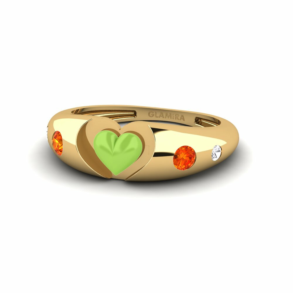 Ringe Mostrare Orangefarbener Saphir