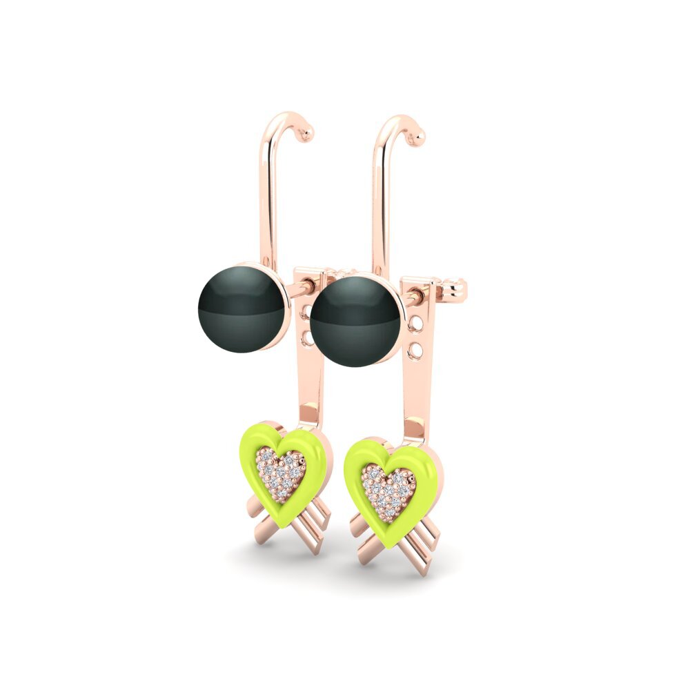 14ct Rose Gold Women's Earring Pearlgrain A
