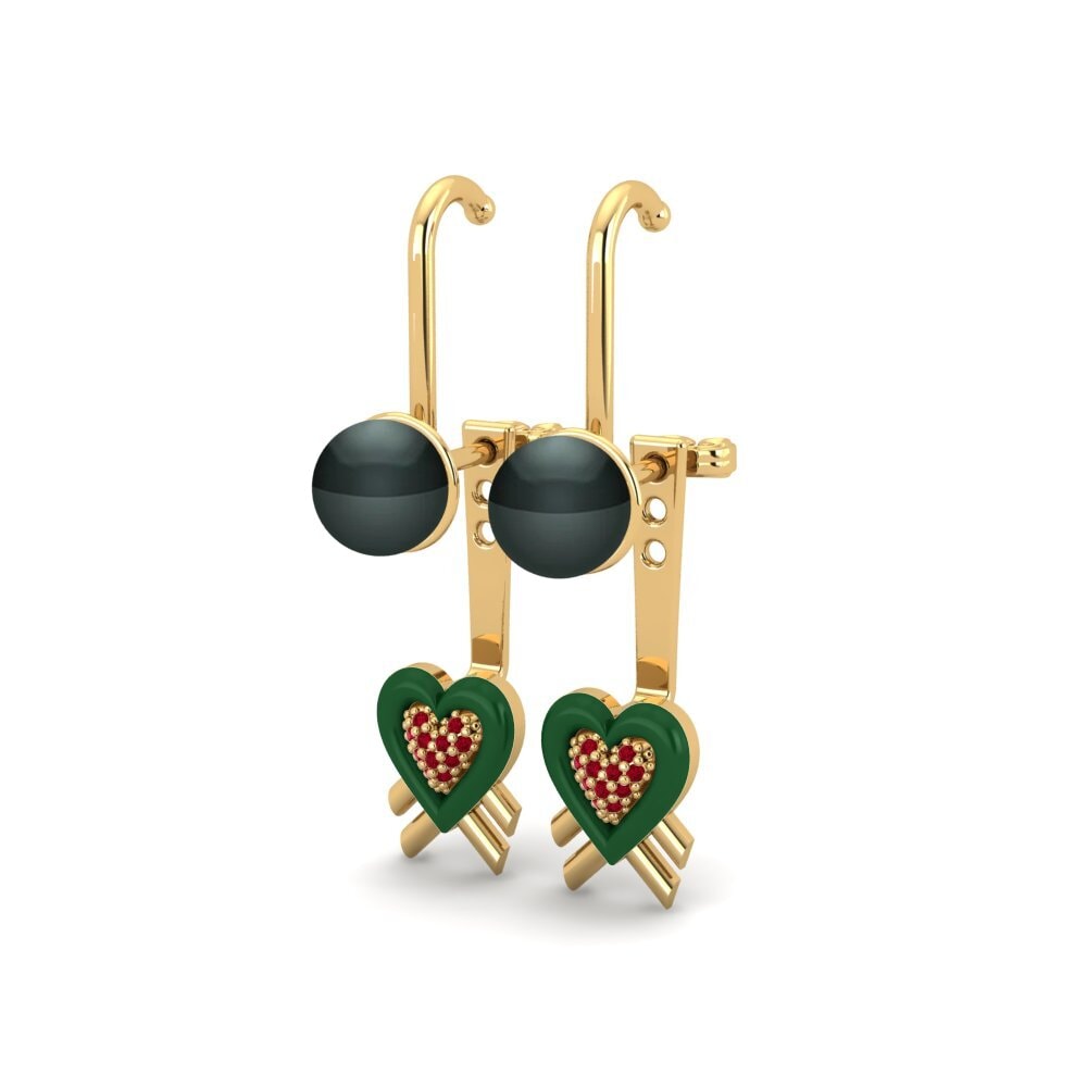 Red Zirconia Women's Earring Pearlgrain A