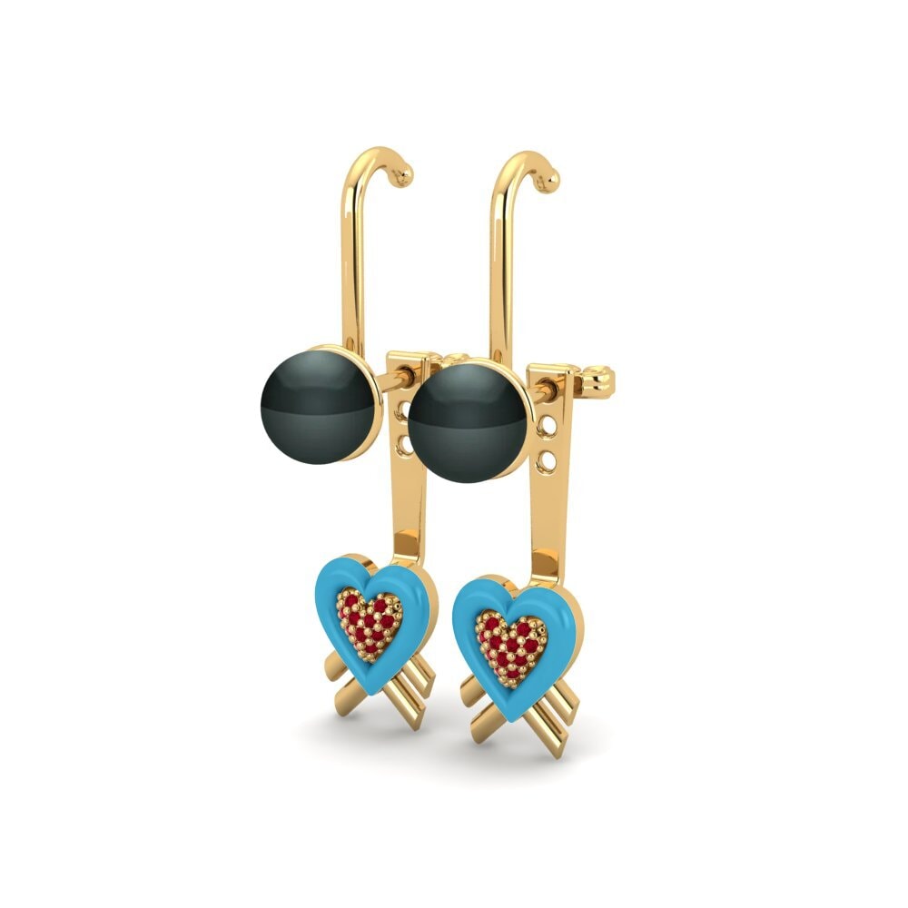 Red Zirconia Women's Earring Pearlgrain A