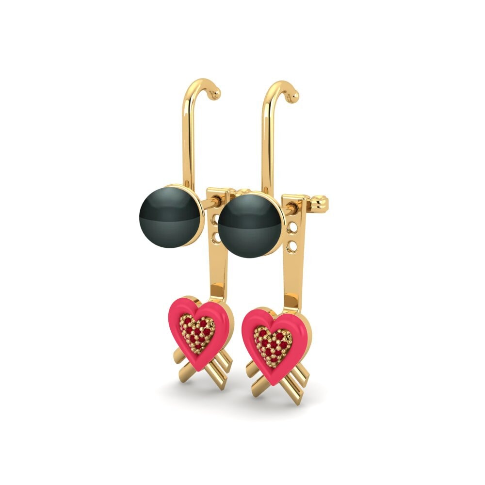 Red Zirconia Women's Earring Pearlgrain A