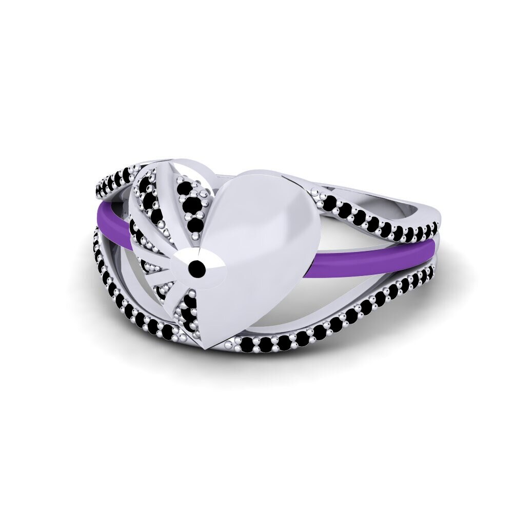 Zafiro negro Anillo Pedestal