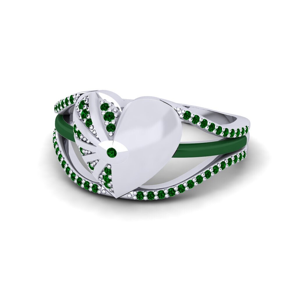 Zircone Verde Anello Pedestal