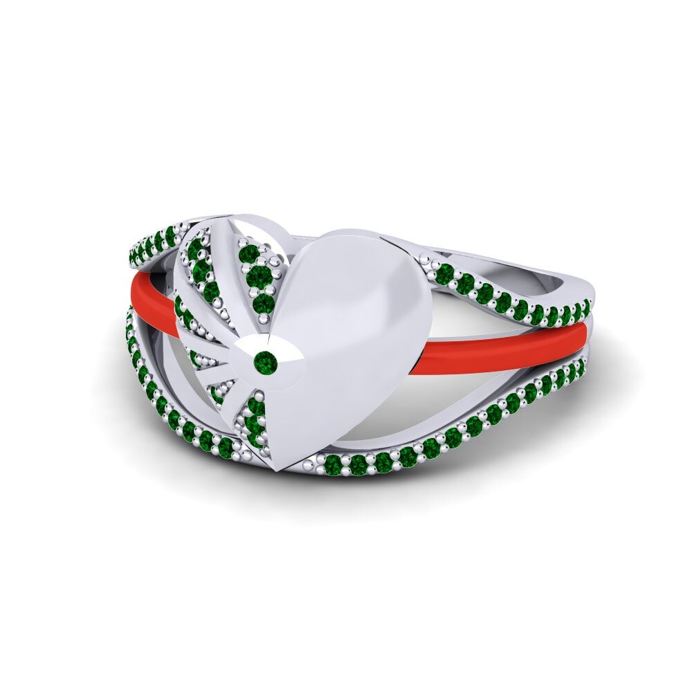 Grüner Zirkonia Ring Pedestal