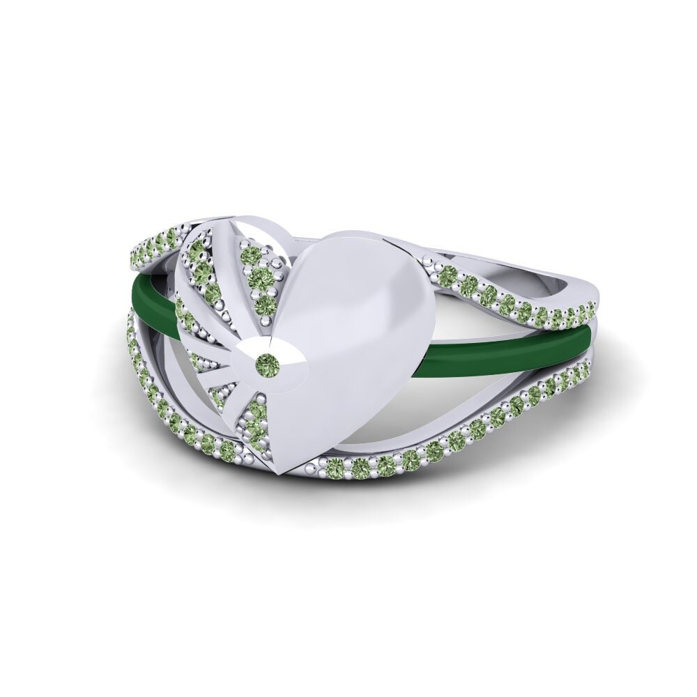 Green Diamond Ring Pedestal