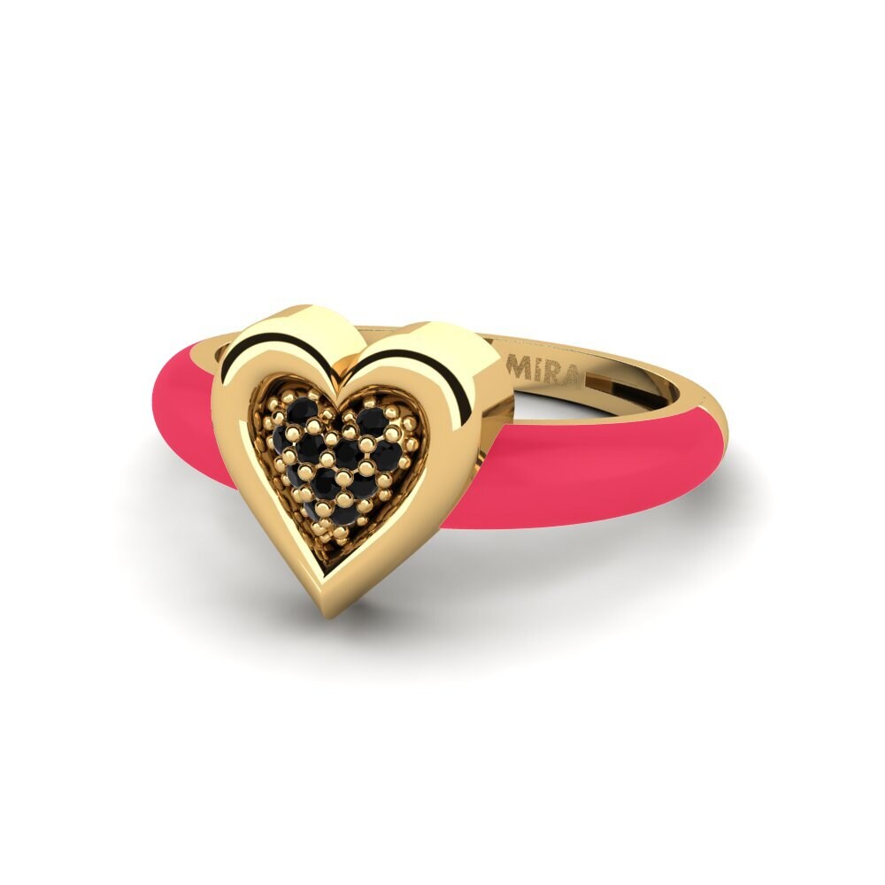Schwarzer Diamant Pinker Ring Piccoamore